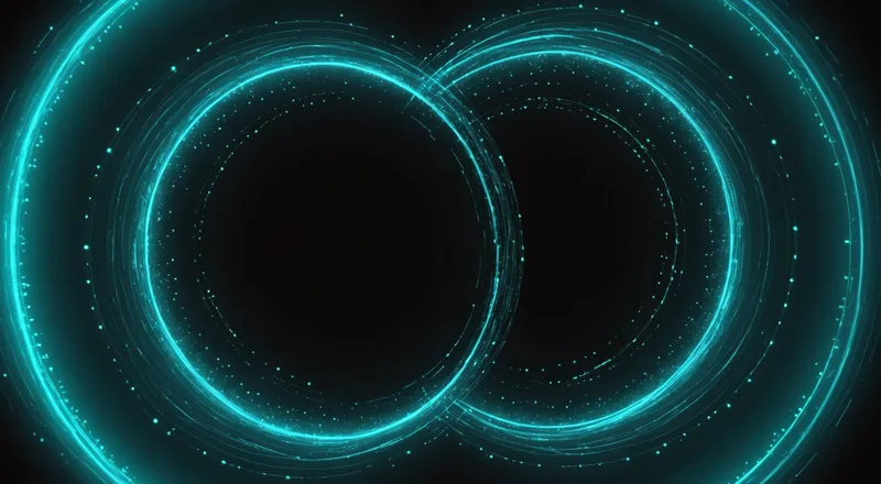 Abstract circular flow diagram visualization in blue-teal tones