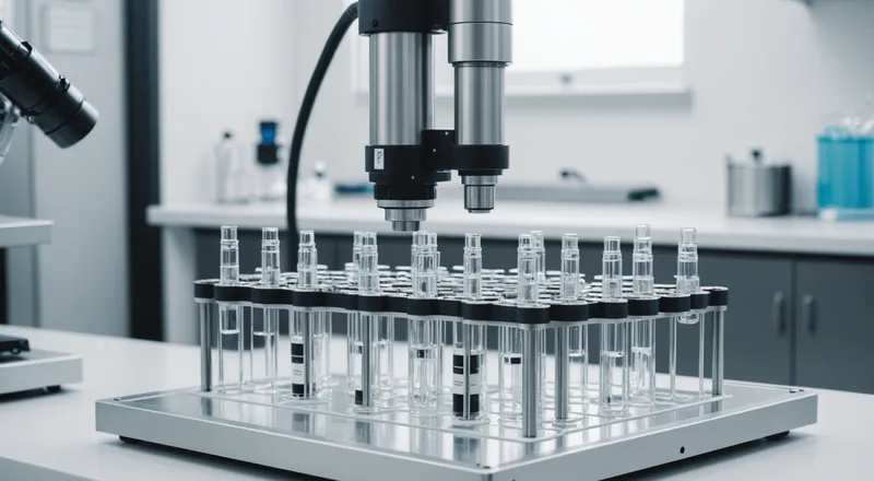 Automated laboratory robotic arm handling sample vials